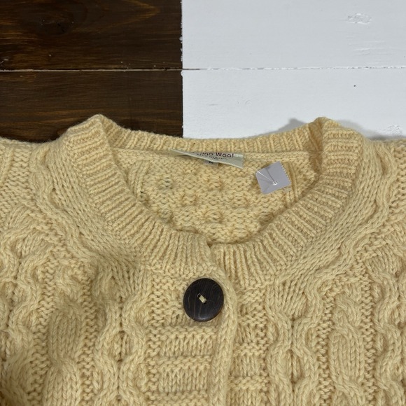 Kilronan Knitwear Cardigan Sweater Button Front 100% Merino Wool Irish Medium - Picture 4 of 7